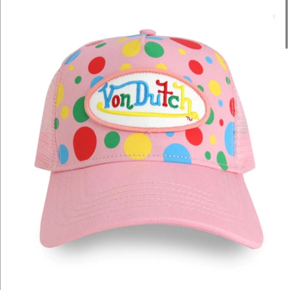 Von Dutch Polka Dot Trucker Hat (Pink)